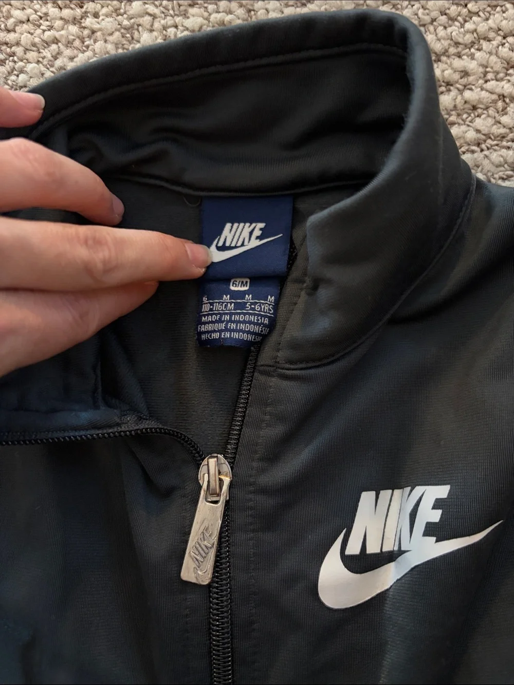 Nike Black Jacket with White Swoosh